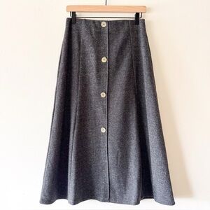 A-Line Skirt with Gold Accent Buttons